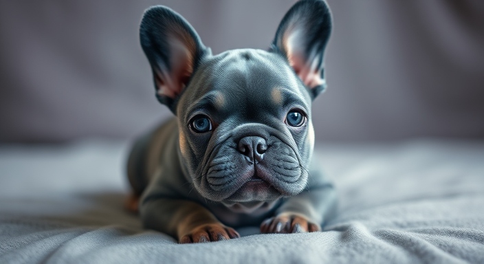 Blue French Bulldog Teacups