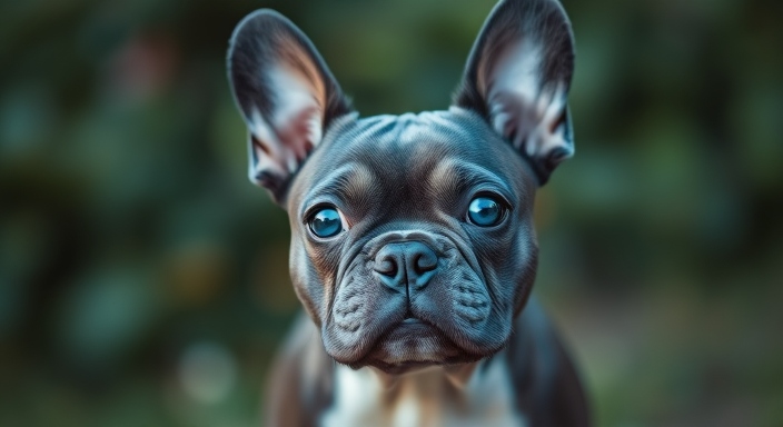 blue french bulldog with blue eyes