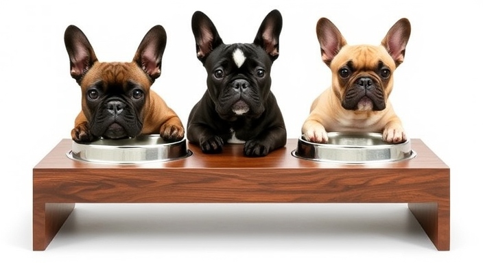 Elevated Tilted Dog Bowls for French Bulldogs