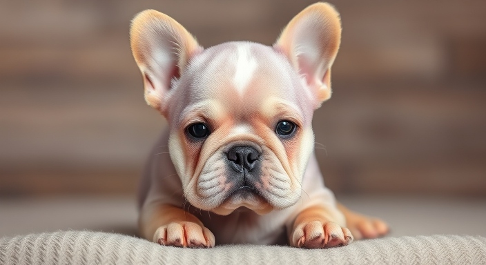 Lilac and Tan Fluffy French Bulldog